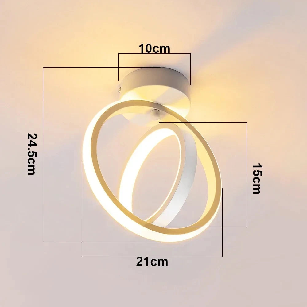 Lampe LED moderne minimaliste blanc noir acrylique fer métal plafonnier éclairage quotidien flux lumineux