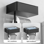 support papier toilette noir rangement moderne boîte lingettes adhésif