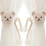 attache cordon fenêtre teddy bear mignon décoration maison tissu doux couleur beige marron clair