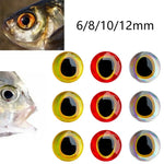 yeux artificiels pêche or rouge argent stylisés adhésifs kit 6mm 8mm 10mm 12mm réaliste