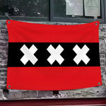 drapeau néerlandais amsterdam rouge noir blanc moderne géométrique métalliques intérieur extérieur 120x80cm 150x100cm