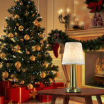 lampe table moderne or abat jour tissu rechargeable tactile chambre coucher led beigeclair