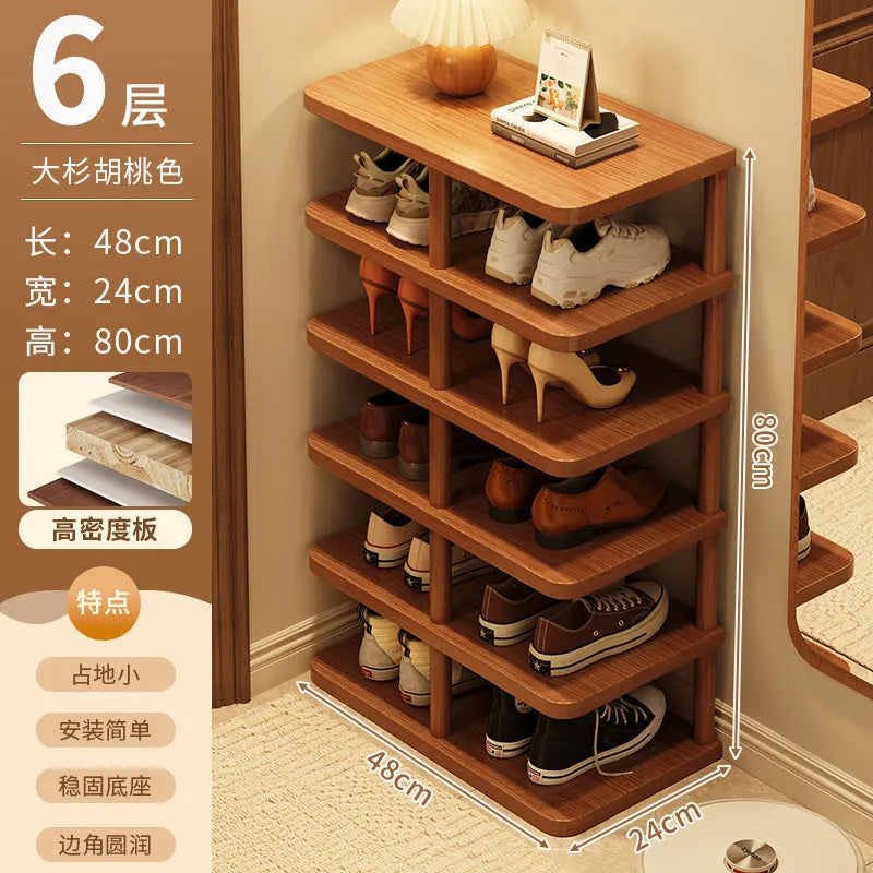 étagère chaussures moderne métal texture bois clair organisateur minimaliste gain place maison