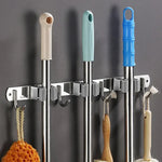 porte ustensiles mural crochet support rangement metal acier inoxydable moderne utilitaire argenté bois