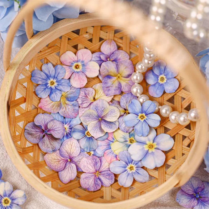 autocollants fleurs multicolores artificielles réalistes opaques paquets 25 pièces chaque journal collage decoration