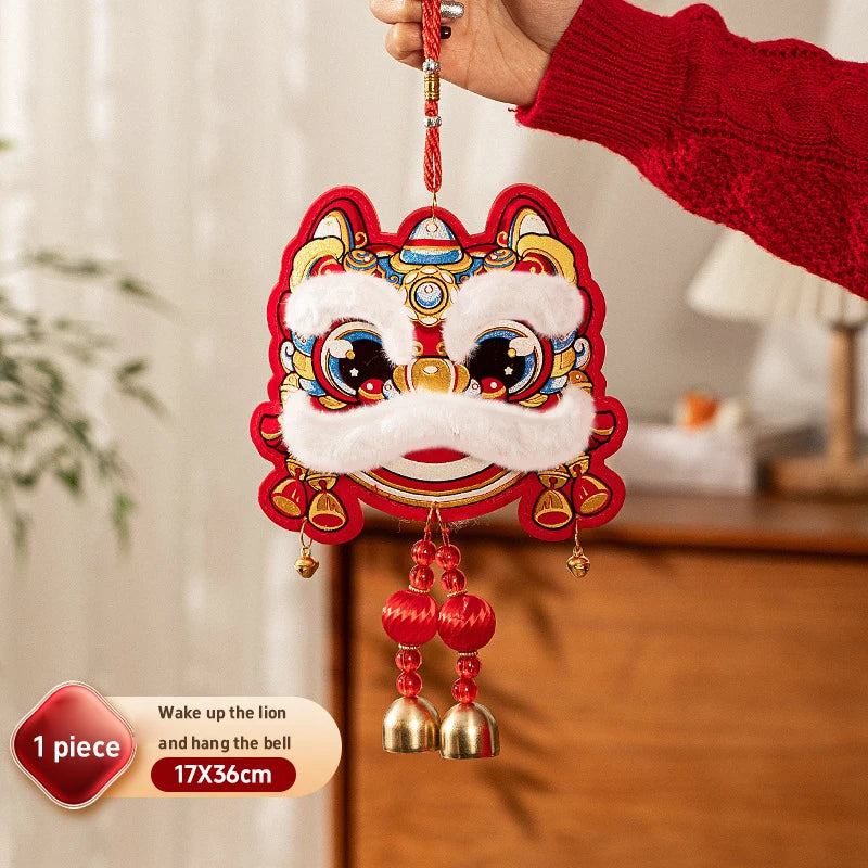 décoration murale chinoise rouge blanche bleue broderie ornements traditionnels artisanat bien être poisson(chaines métal)