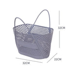 panier rangement maille géométrique blanc rose jaune gris moderne poignées détachables utilisation multiple portable