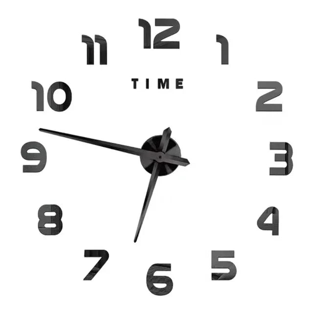 horloge murale moderne aiguilles quartz décoration salon visage unique couleurs argent doré rouge