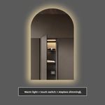 miroir intelligent éclairé led défogage moderne minimaliste gris beige lisse