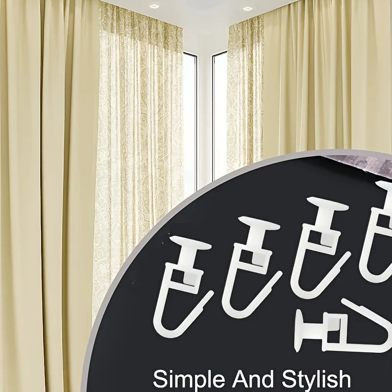 crochets rideau blancs plastique moderne 120 pièces suspension verrouillable pliable chambre bains