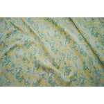 tissu polyester jaune vert blanc fleurs simple texture douce classique résistant printemps automne coudre