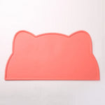 tapis silicone antidérapant chats bols moderne gris orange bleu rose ludique