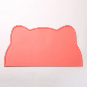 tapis silicone antidérapant chats bols moderne gris orange bleu rose ludique