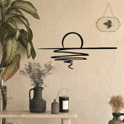 Décoration murale métal soleil noir mat moderne pour salon chambre cuisine salle de bains