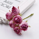 bouquet fleurs artificielles roses velours mariage scrapbooking décoration vintage romantique rouge blanc violet