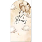 cadre arqué nuages étoiles ours enfantin oh baby beige doré clips festif decoration