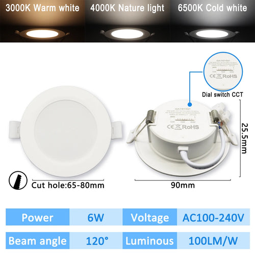lampe led encastrable 6w 10w 14w 17w 20w 24w blanc moderne cct ac100240v