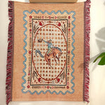 tapisserie artisanale motif animalier fleurs couleurs variées beige marron rouge verte bleue