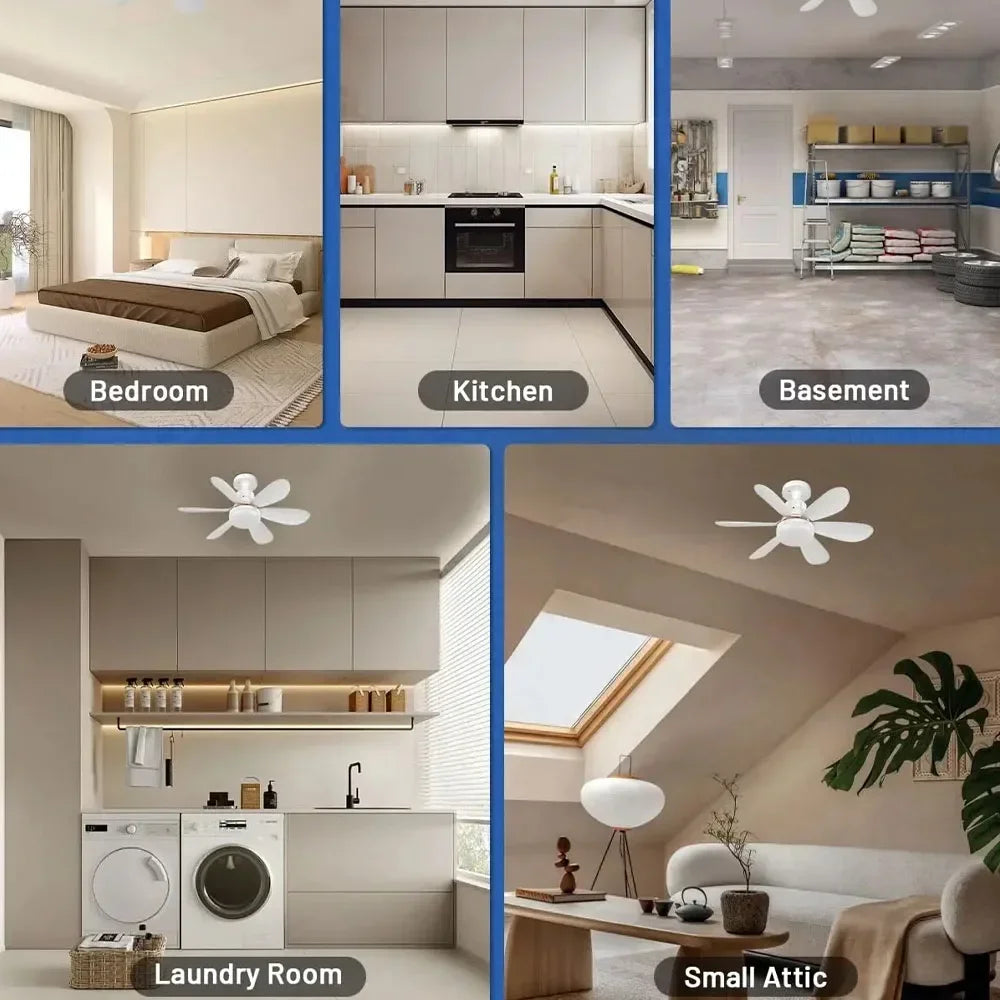 ventilateur lumière intégrée télécommande pales multicolores moderne minimaliste chambre cuisine