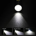lampe torche noire rechargeable zoomable lumières led modes strobe campingurgence