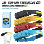 lampe frontale rechargeable led noir bleu jaune rouge silicone flexible modernes camping pêche modes