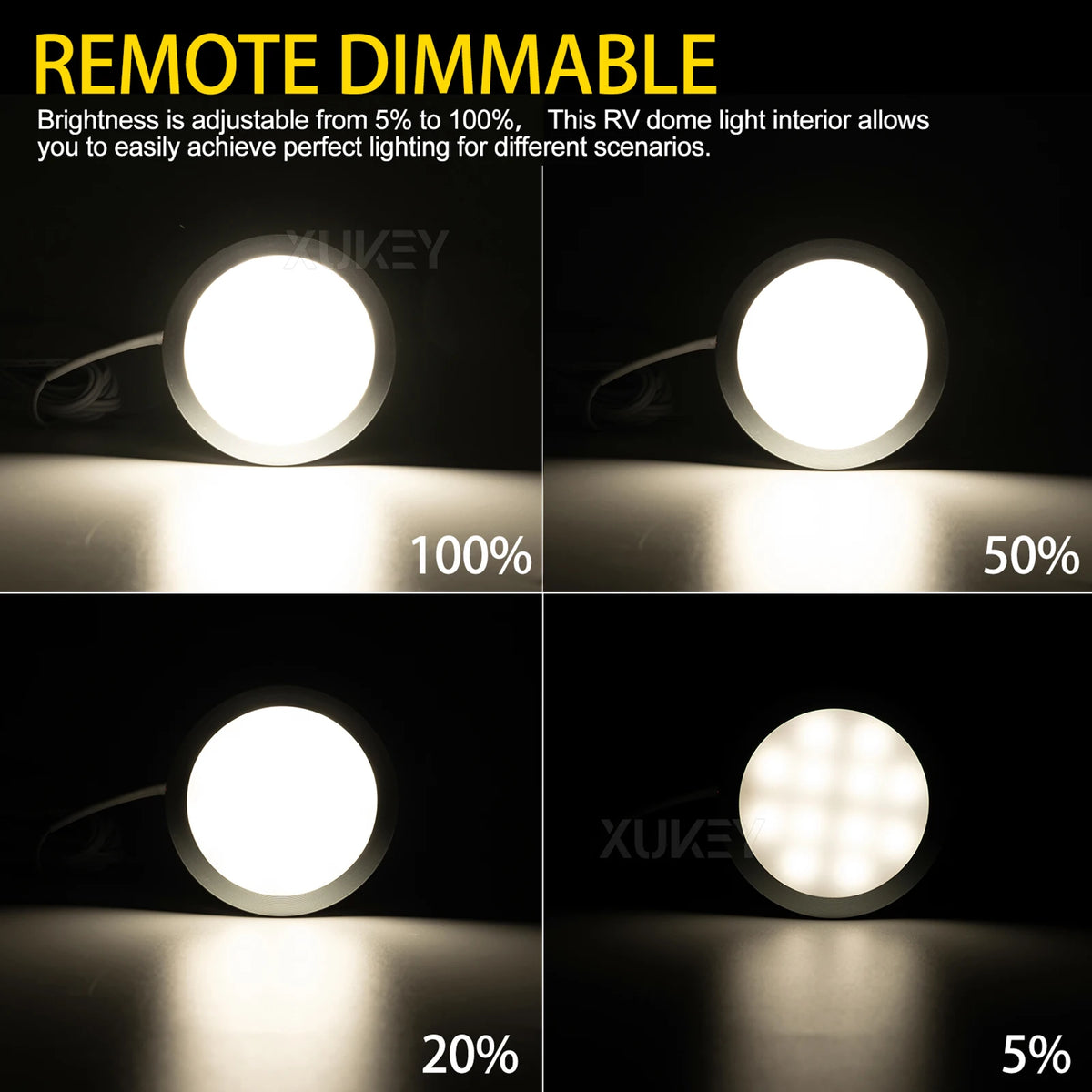 luminaire voiture blanc moderne led 12v télécommande câble adaptateur vis double face