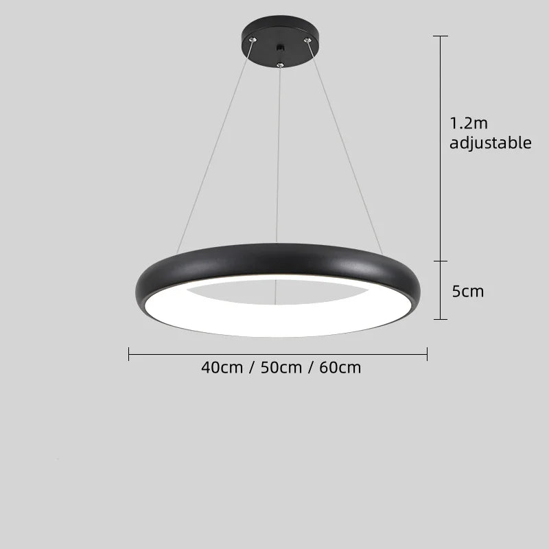 suspension lumineuse moderne noir blanc doré rond lisse opaque chaines led 2000 82000lm