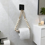 porte rouleau papier toilette blanc bois corde boho rustique suction chambrehôtelDecorationMaison