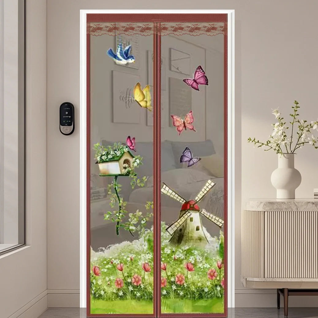 rideau porte floral paysagiste moderne translucide été tout l'année