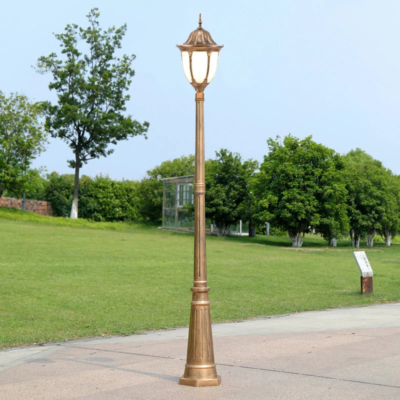 lampe rue or noir classique éclairage public extérieur led ip65 aluminium certifiée
