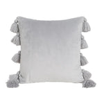 housse coussin velours moderne bohème couleur unie pompon décoratif 45x45cm