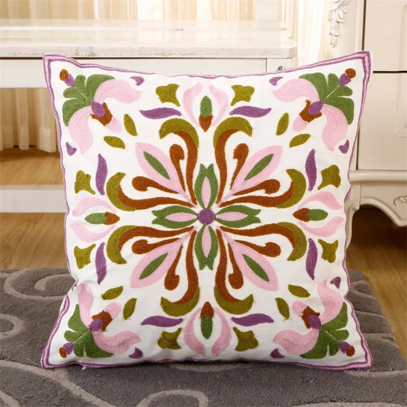 housse coussin coton ethnique boho chic motifs floraux mandala voiture