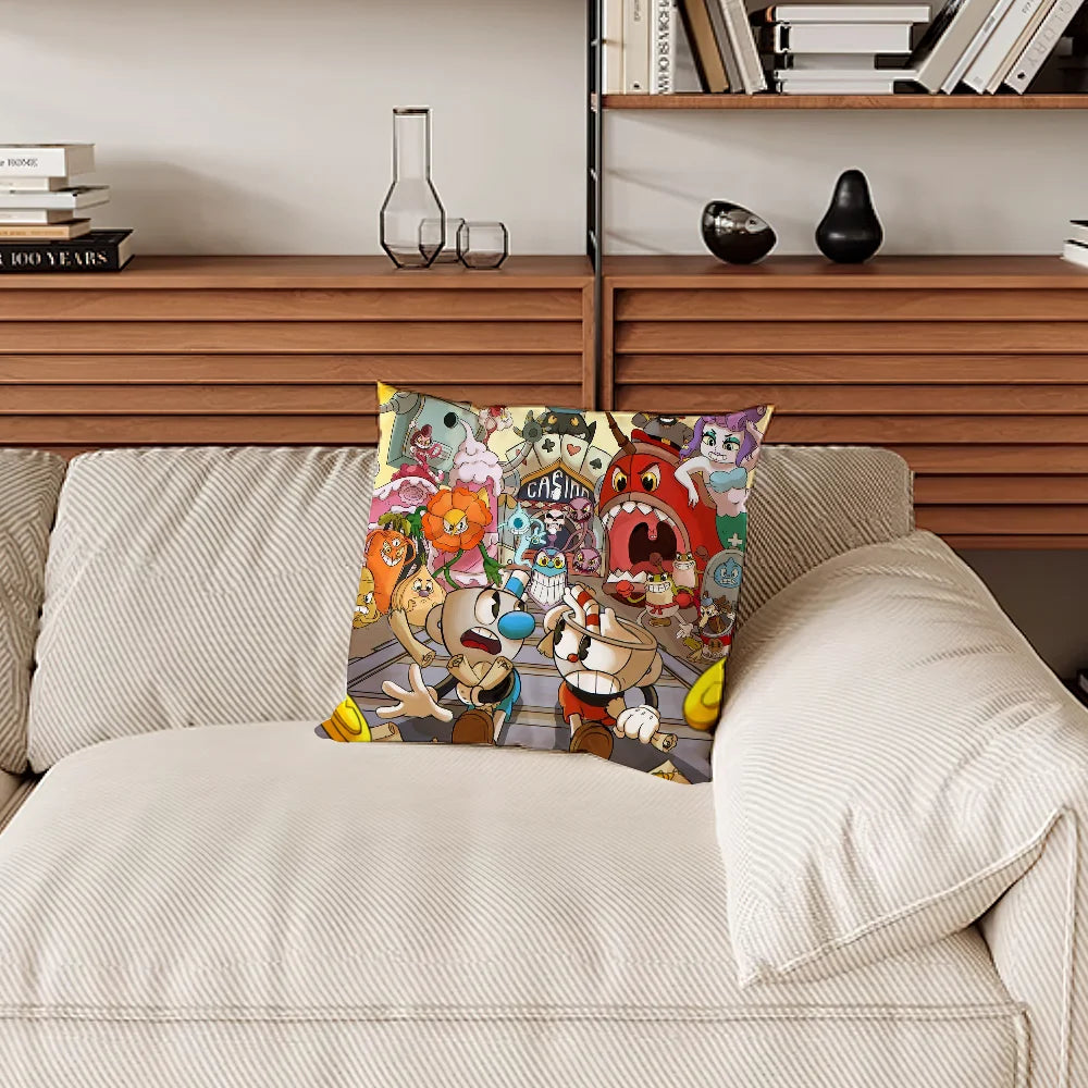 taies d'oreiller animées personnages cartoon jaune noir 40x40cm 45x45cm 50x50cm 60x60cm