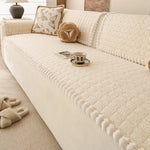 coussin canapé beige moelleux franges marron moderne confortable lavable machine automne hiver