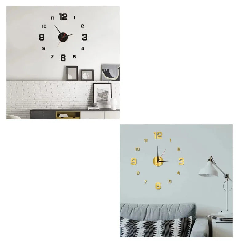 horloge murale moderne vert fluo rouge blanche dorée noire adhésive numérique salon chambre coucher