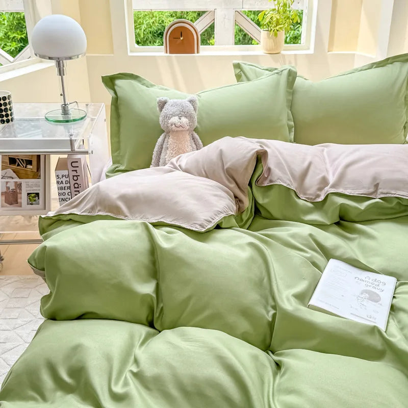 Vue rapprochée du tissu en polyester de la housse de couette