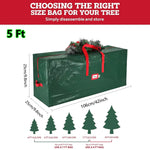 sac rangement sapin noël imperméable durable poignées robustes réutilisable extra large vert rouge gris