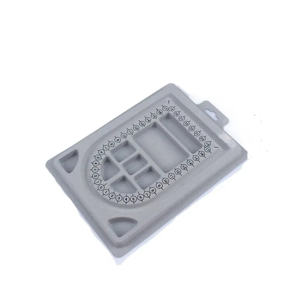 plateau conception gris clair mat opaques outils couture boite rangement ciseaux pinces bijouterie fonctionnelle