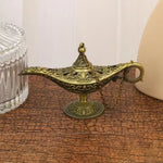 lampe huile ornementale artisanale métal durable décoration vintage table chambre orcement