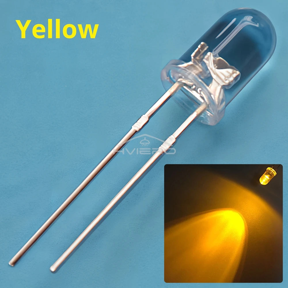 diodes led bleu vert rouge blanc chaud jaune rose violet orange 20000h 5mm round