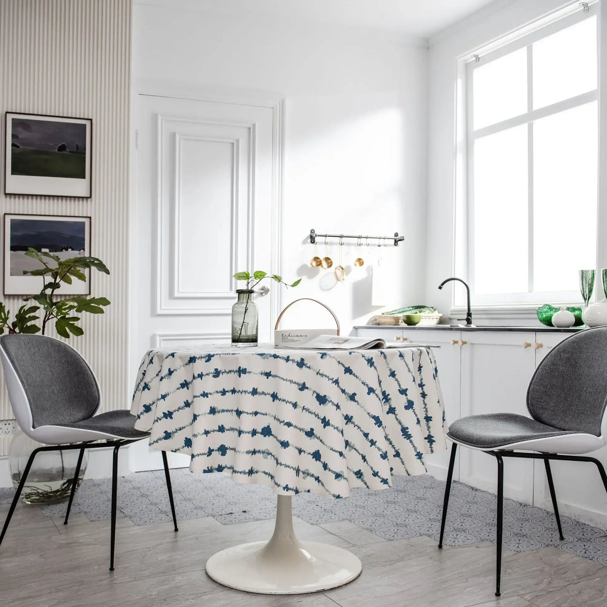 nappe ronde motif végétal franges rustique coton cérémonie mariage festivitéextérieur salon chambre