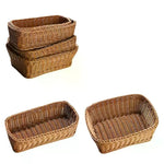 panier osier marron clair tissage traditionnel rustique poignées métalliques fruits légumes maison restaurant