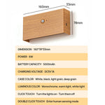 lampe murale led moderne rechargeable noir blanc bois 5000mAh interrupteur tactile chambre cuisine