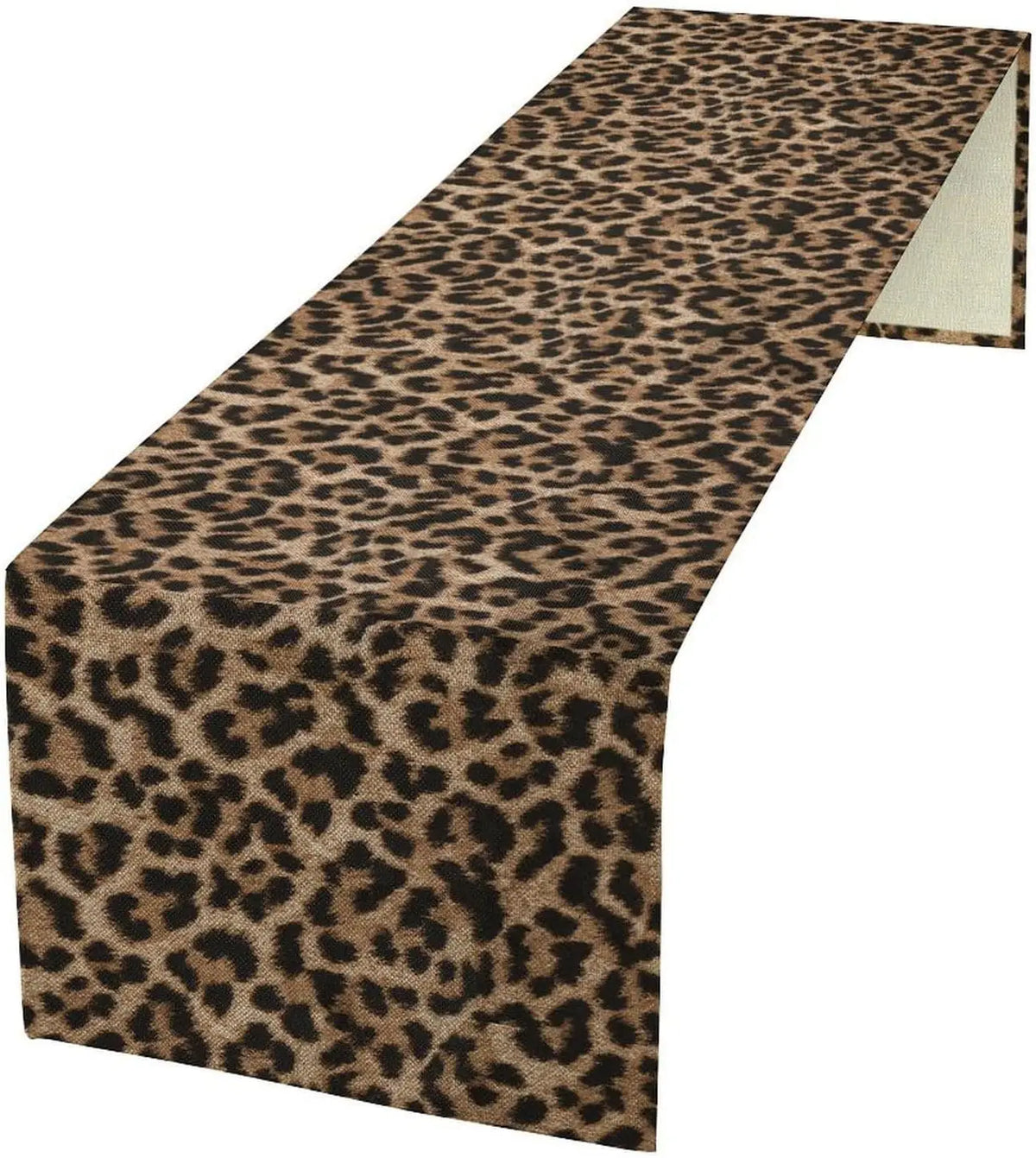 nappe lin léopard motifs animaux beige marron noir moderne salon décoration intérieure table chaises