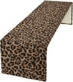 nappe lin léopard motifs animaux beige marron noir moderne salon décoration intérieure table chaises