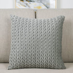 taies d'oreillers carrées polyester coton motif tissé relief modernes vert foncé gris rose pastel
