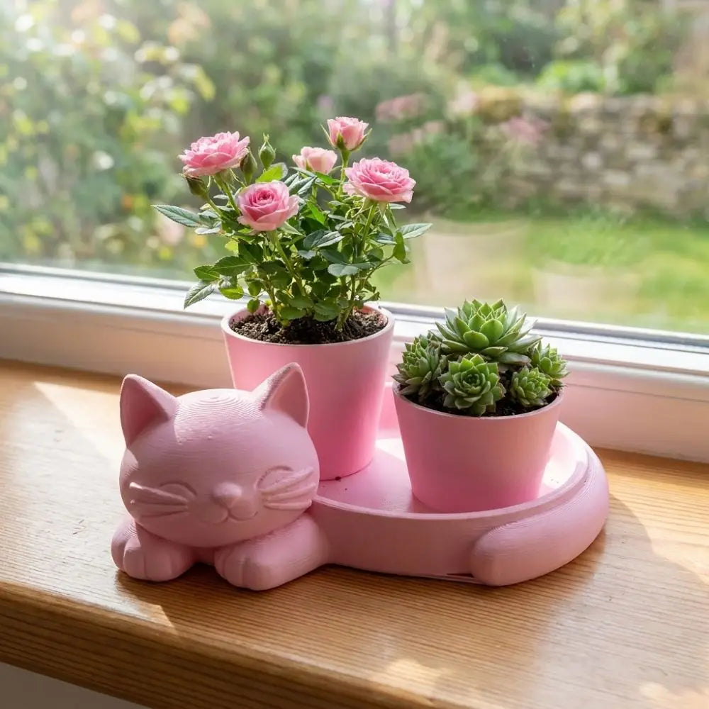 pots plantes support chatons couleur rose blanc moderne chambre
