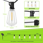 guirlande solaire extérieure jaune ampoules vintage 20m 42 ampoules led ip65