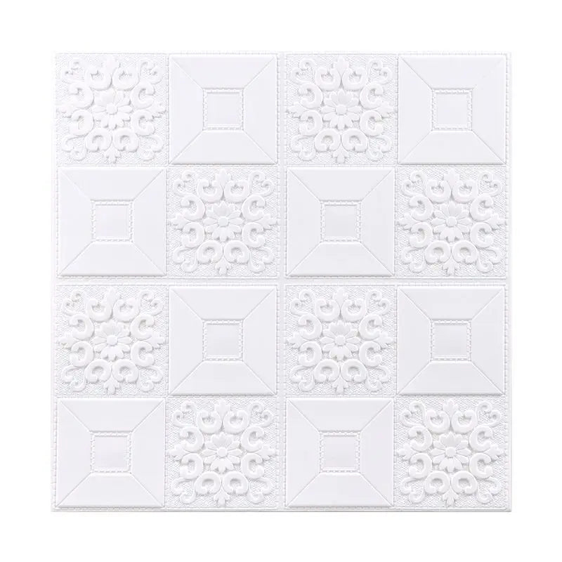 panneaux décoratifs blancs motif floral géométrique classique décoration murale autocollants 3d festive modernes