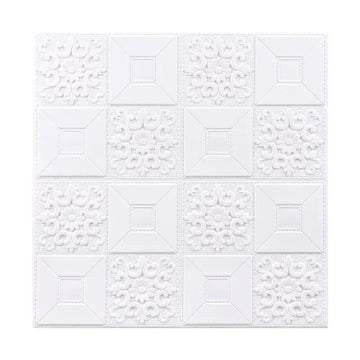 panneaux décoratifs blancs motif floral géométrique classique décoration murale autocollants 3d festive modernes